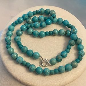 Southwestern Turquoise Sterling Silver Strand Necklace